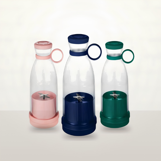 Mixunio portable blender in pink, navy blue and green